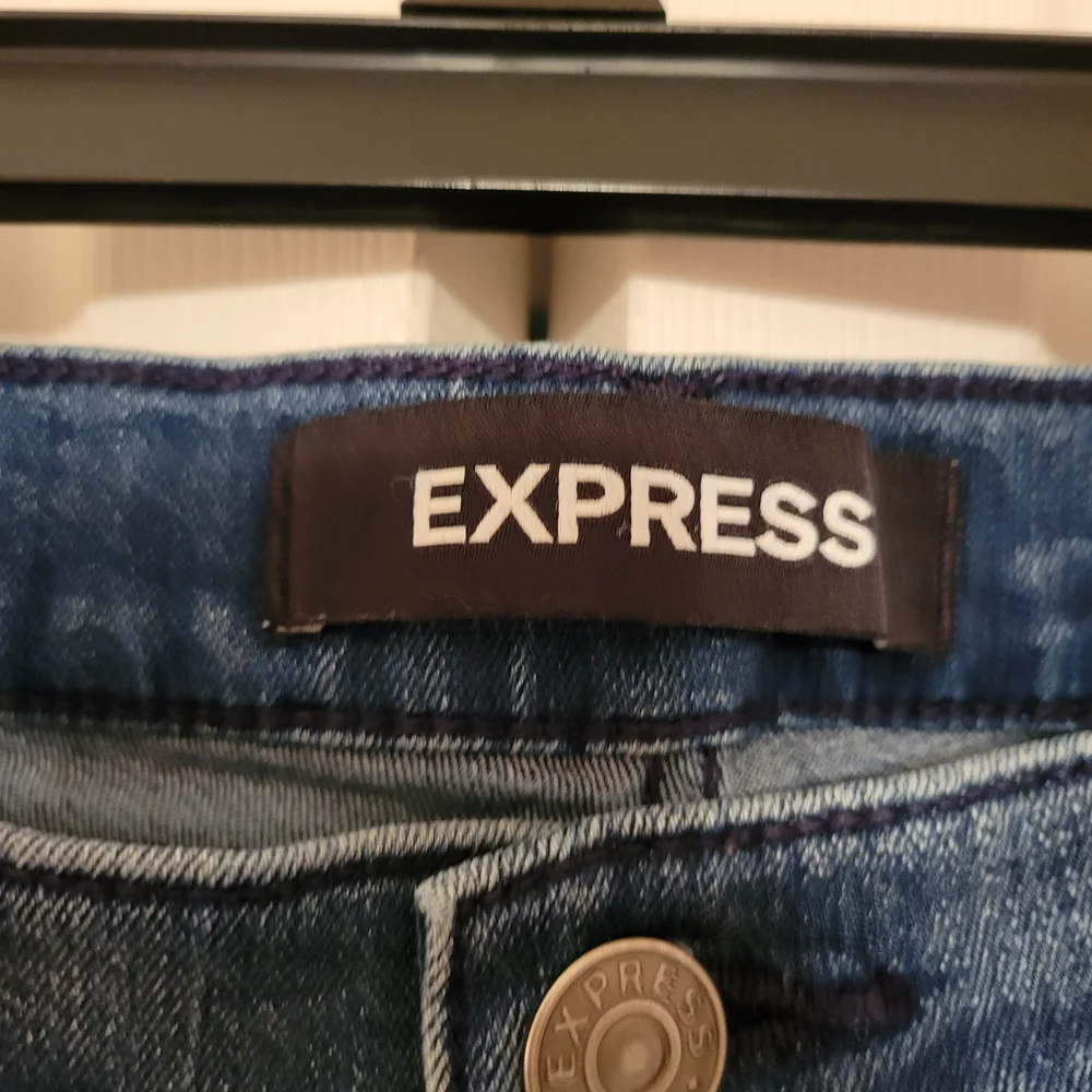 Express Denim Perfect High Rise Ankle Jeans - Blue